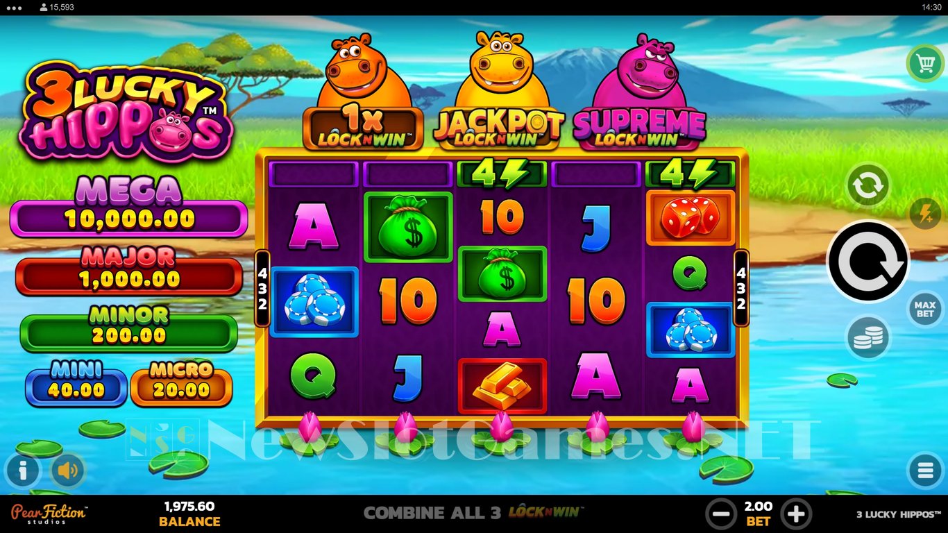 3 Lucky Hippos 2 Slot Slot Image in Demo - pic. 3