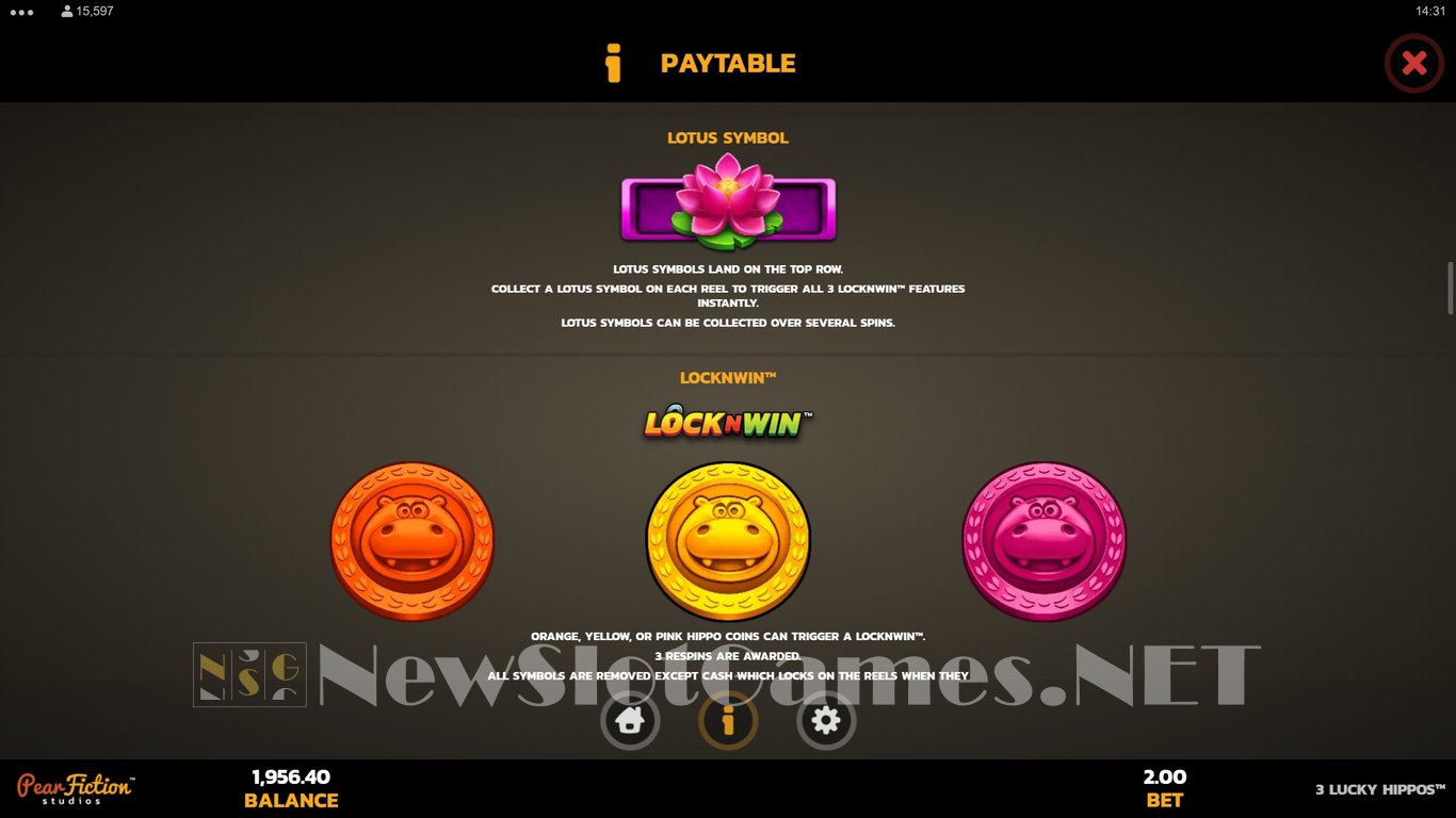 3 Lucky Hippos 2 Slot Slot Image in Demo - pic. 7