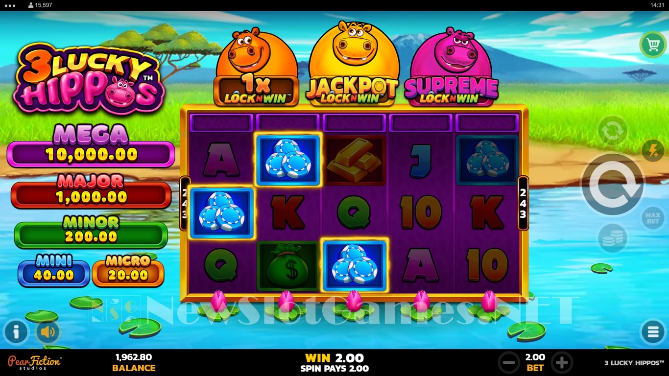 3 Lucky Hippos 2 Slot Slot Image in Demo - pic. 8
