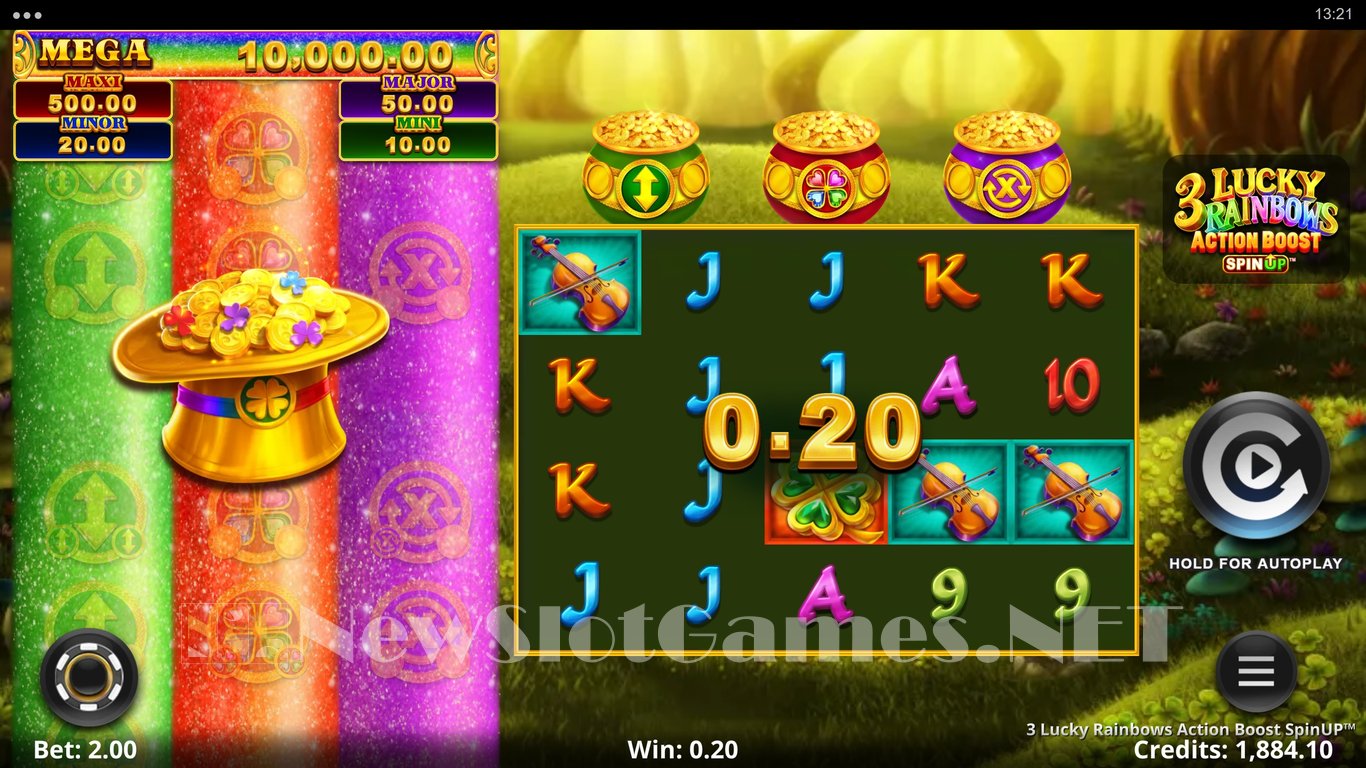 3 Lucky Rainbows Action Boost SpinUP Slot Demo Image
