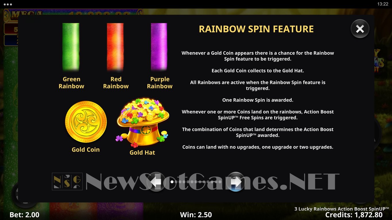 3 Lucky Rainbows Action Boost SpinUP Slot Slot Image in Demo - pic. 4