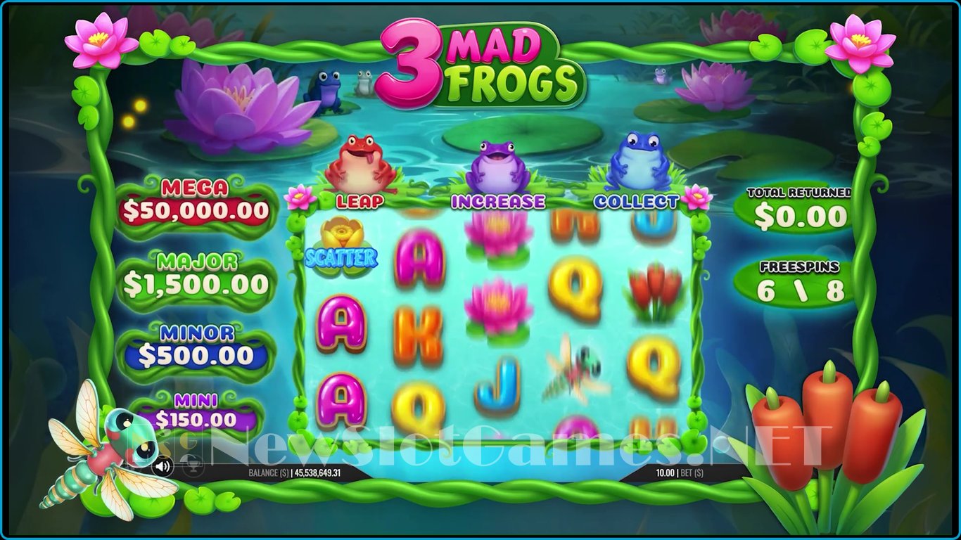3 Mad Frogs Slot Demo Image