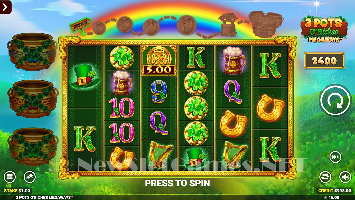 3 Pots O' Riches Megaways Jackpot Royale Express Slot Demo Image