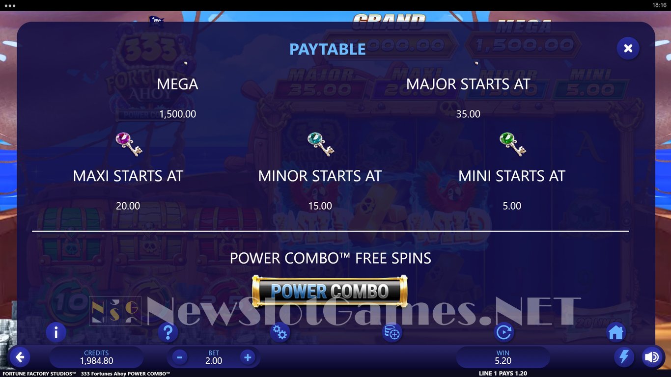 333 Fortunes Ahoy Power Combo Slot Slot Image in Demo - pic. 6