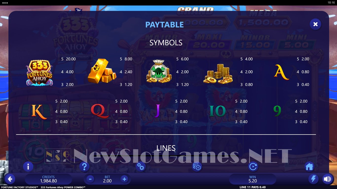 333 Fortunes Ahoy Power Combo Slot Slot Image in Demo - pic. 7