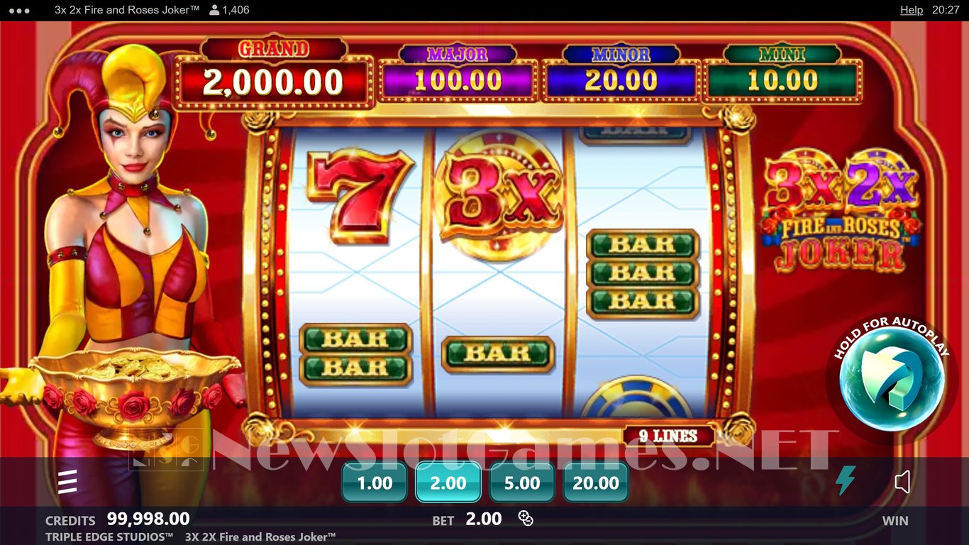 3x 2x Fire and Roses Joker Slot Demo Image