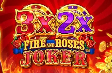3x 2x Fire and Roses Joker Slot Logo