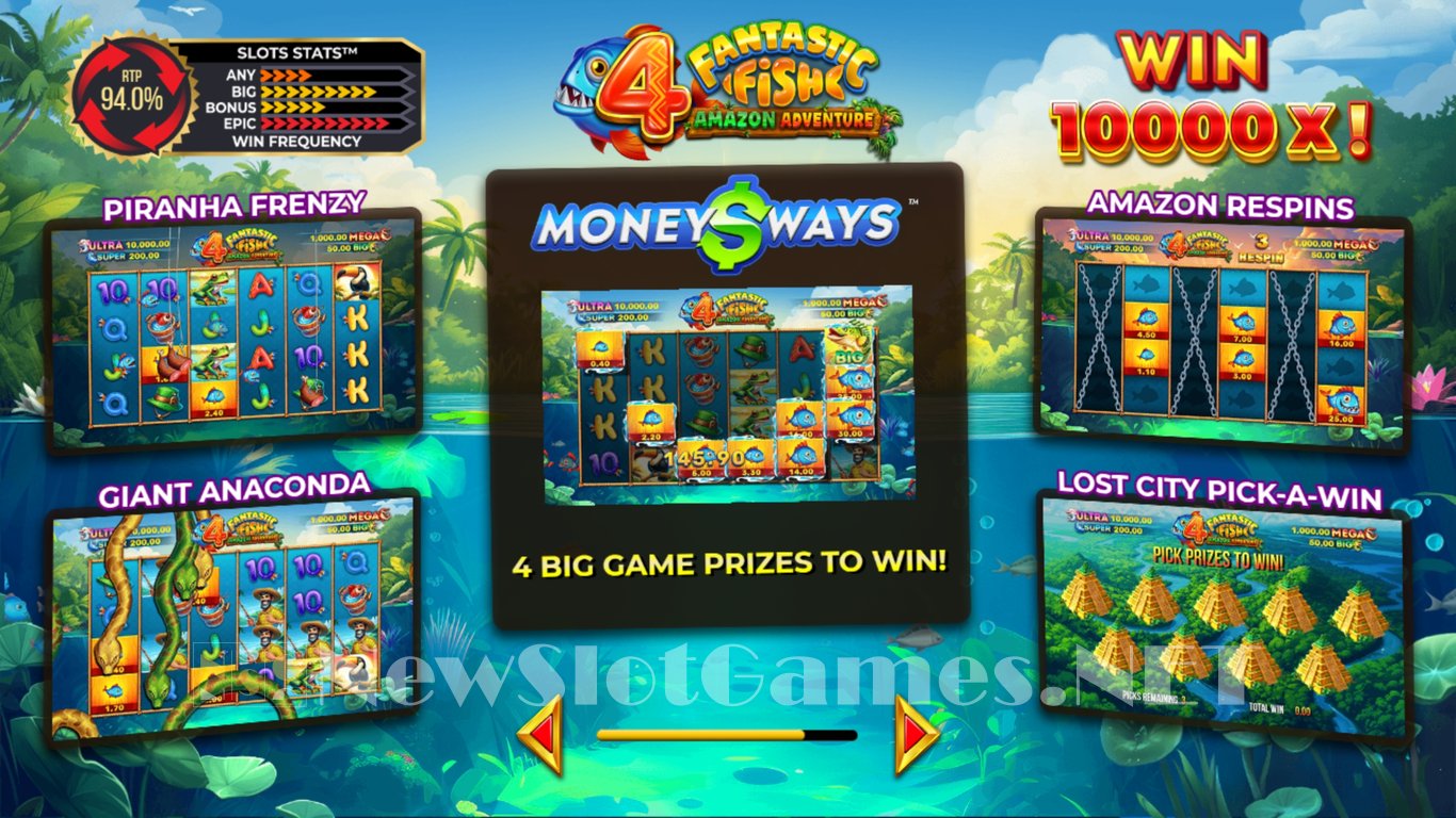 4 Fantastic Fish Amazon Adventure Slot Demo Image