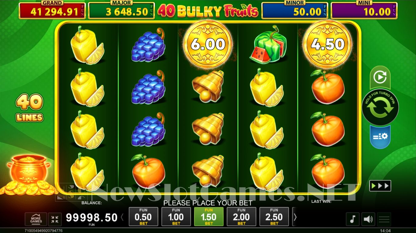 40 Bulky Fruits Golden Coins Link Slot Demo Image