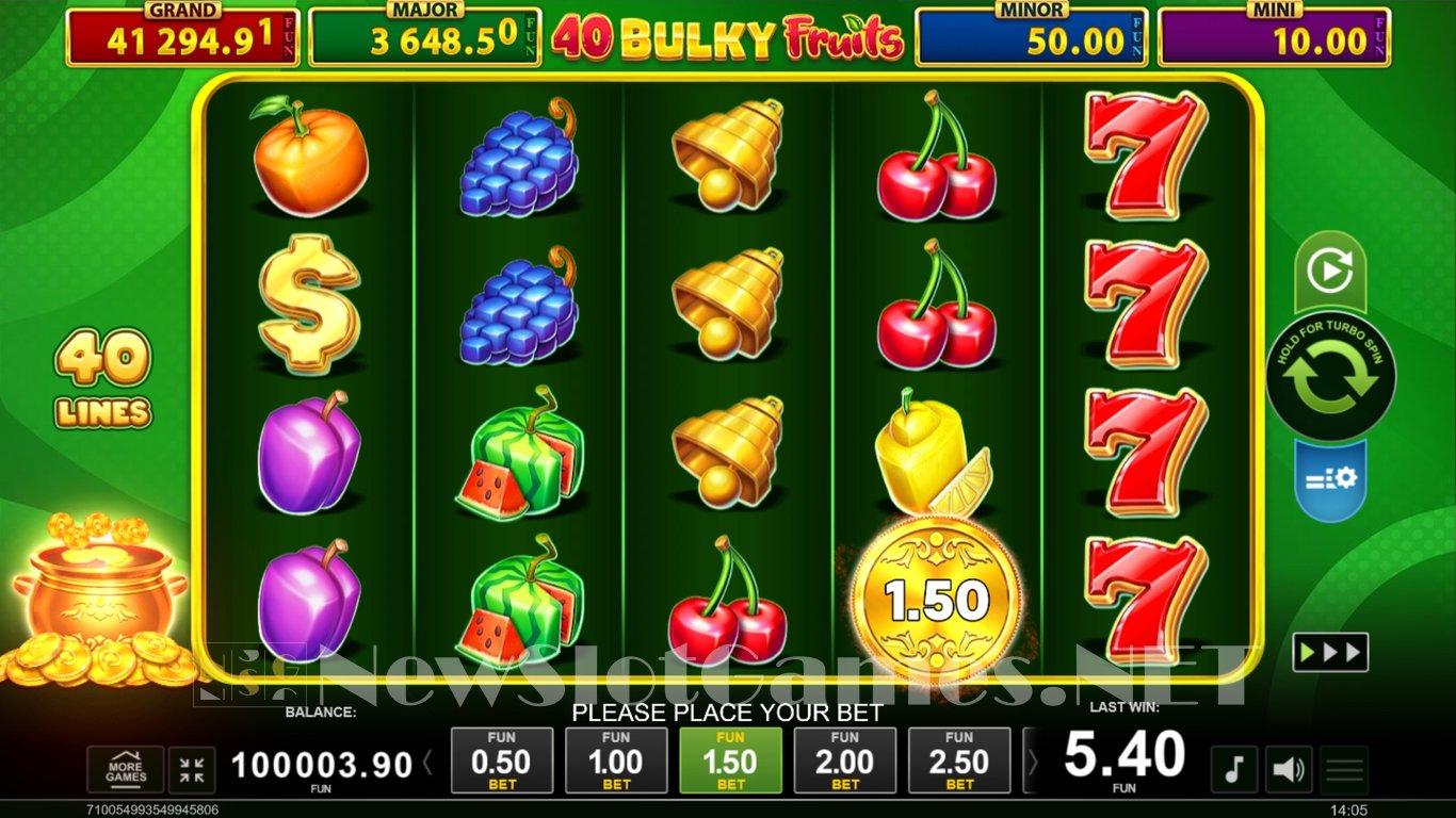 40 Bulky Fruits Golden Coins Link Slot Slot Image in Demo - pic. 3