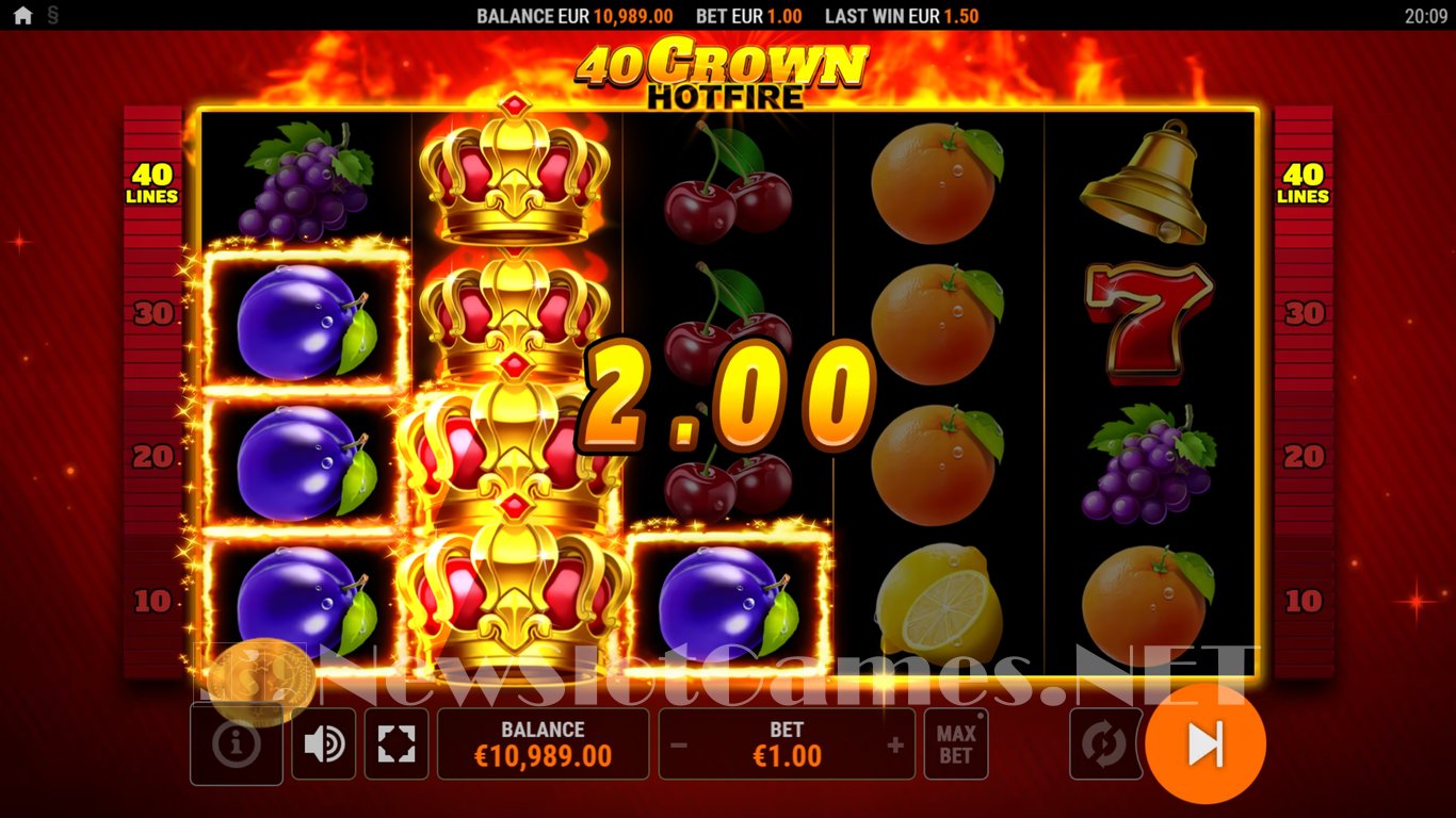 40 Crown Hotfire Slot Slot Image in Demo - pic. 6