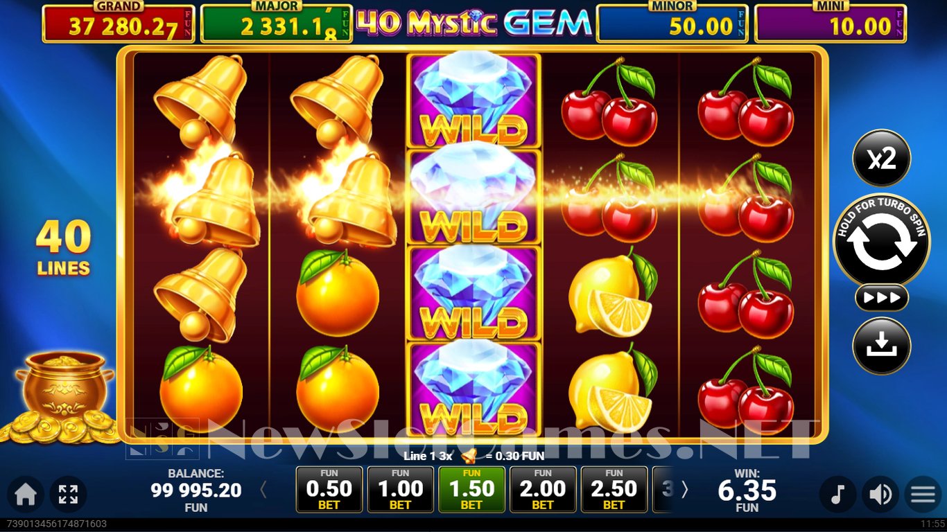 40 Mystic Gem Golden Coins Link Slot Slot Image in Demo - pic. 3