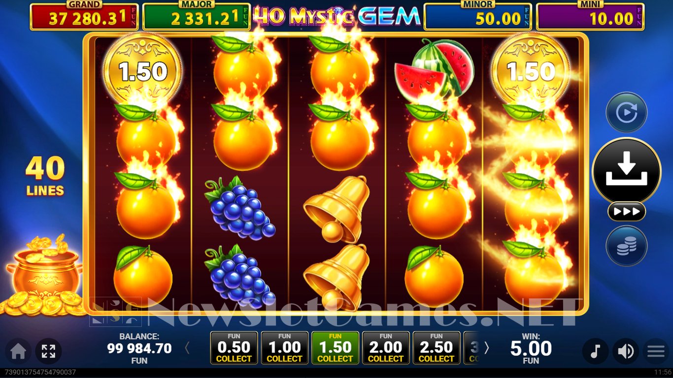 40 Mystic Gem Golden Coins Link Slot Slot Image in Demo - pic. 4