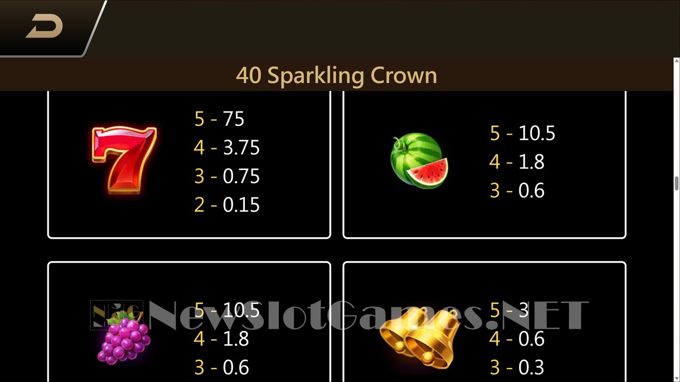 40 Sparkling Crown Slot Slot Image in Demo - pic. 6
