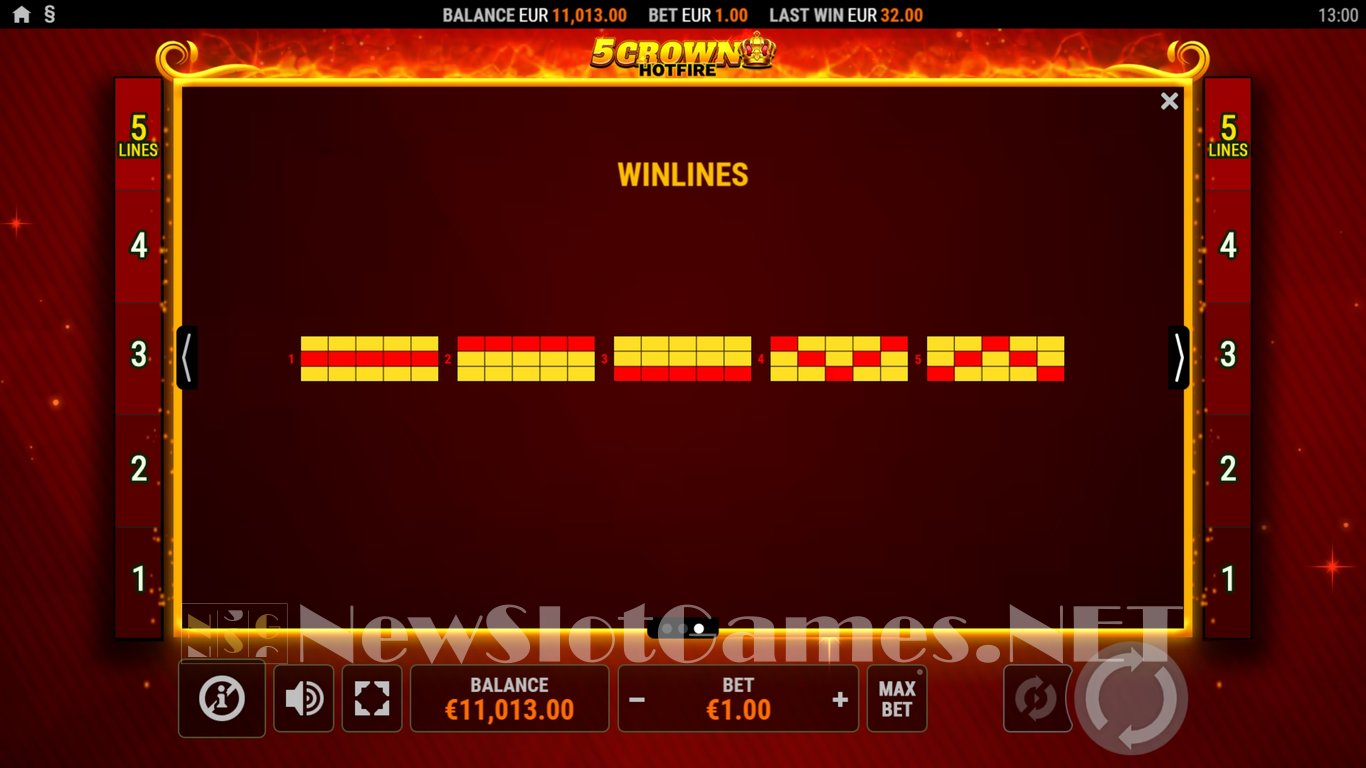 5 Crown Hotfire Slot Slot Image in Demo - pic. 6