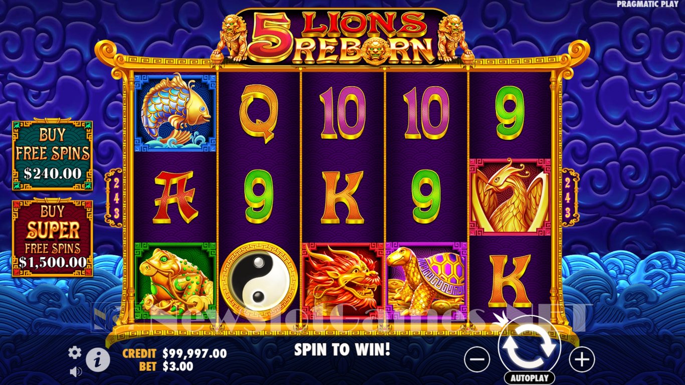 5 Lions Reborn Slot Demo Image