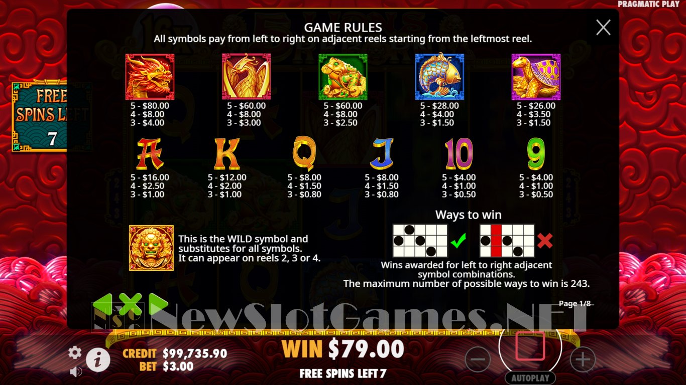 5 Lions Reborn Slot Slot Image in Demo - pic. 8