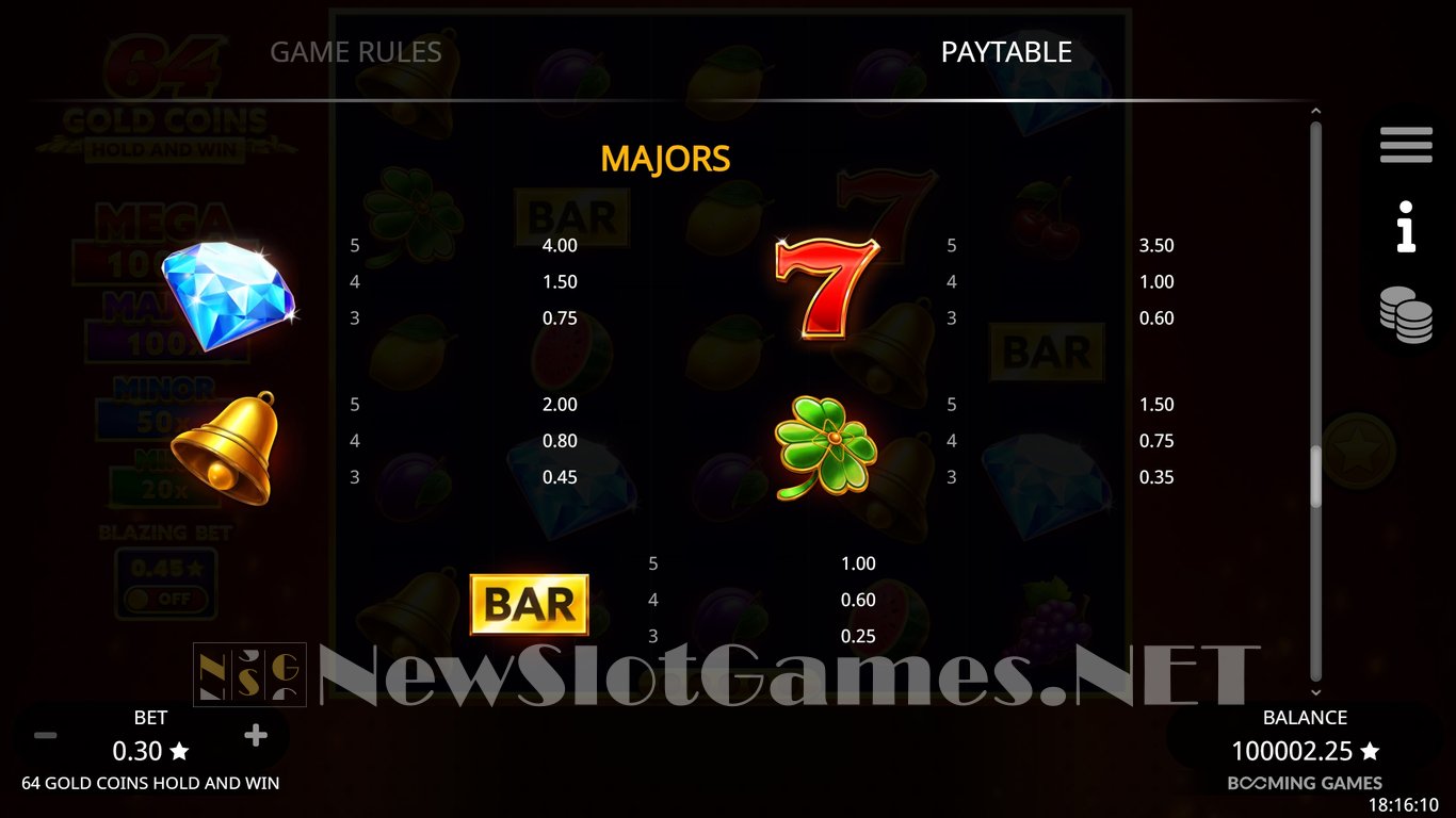 64 Gold Coins Hold and Win Slot Slot Image in Demo - pic. 7
