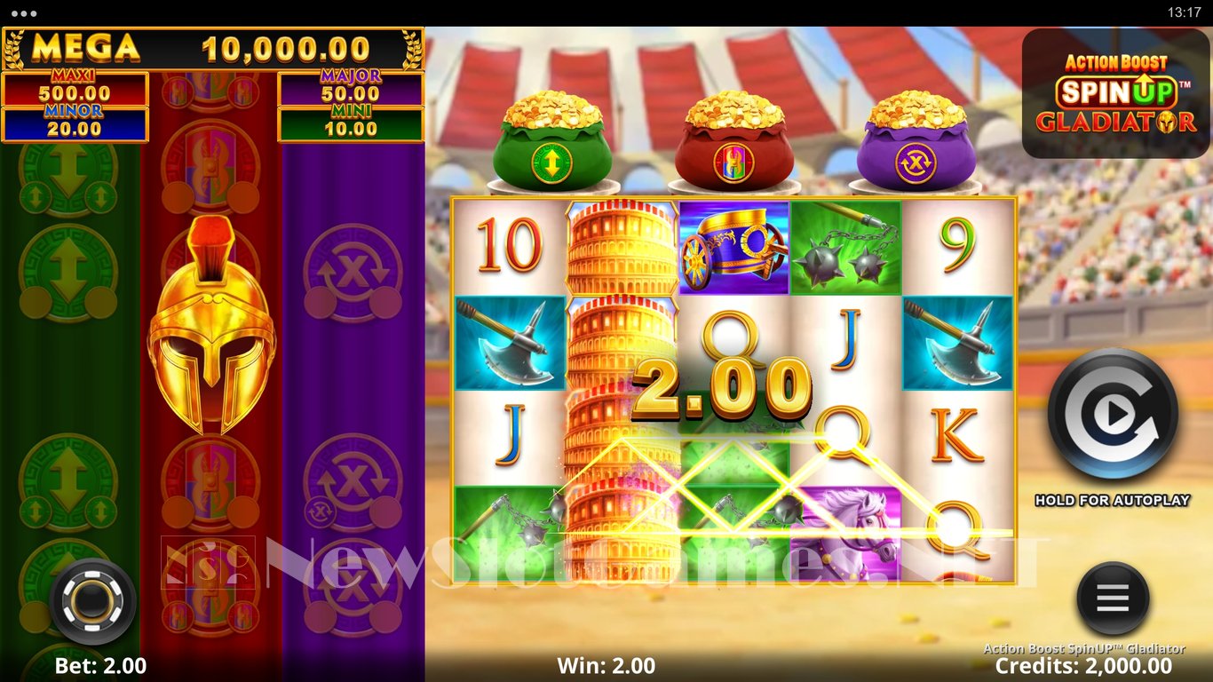 Action Boost SpinUP Gladiator Slot Demo Image
