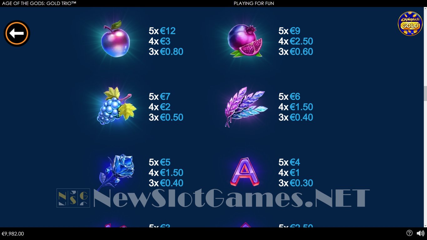 Age of the Gods Gold Trio Slot Slot Image in Demo - pic. 6