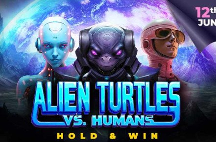 Alien Turtles vs Humans Slot Logo