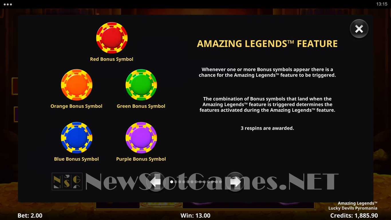 Amazing Legends Lucky Devils Pyromania Slot Slot Image in Demo - pic. 4