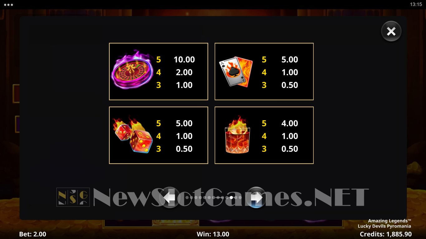 Amazing Legends Lucky Devils Pyromania Slot Slot Image in Demo - pic. 5