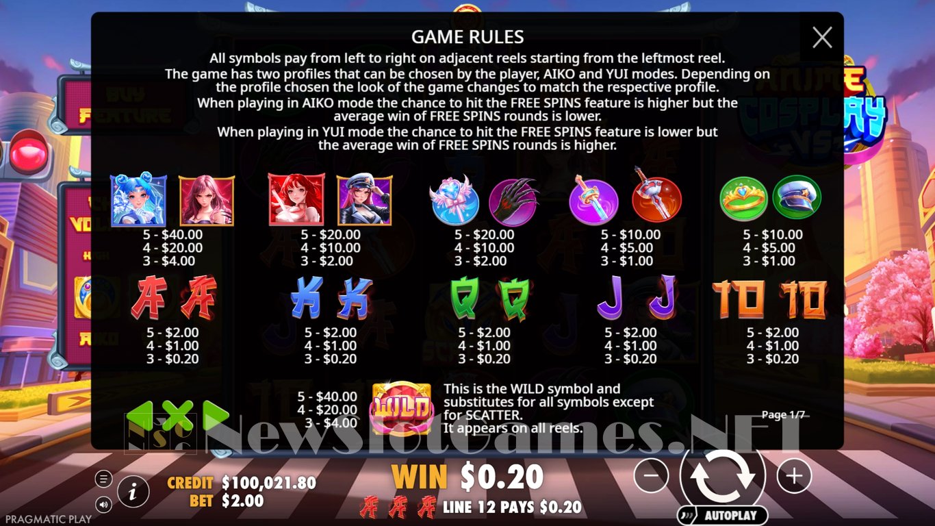 Anime Cosplay VS Slot Slot Image in Demo - pic. 4