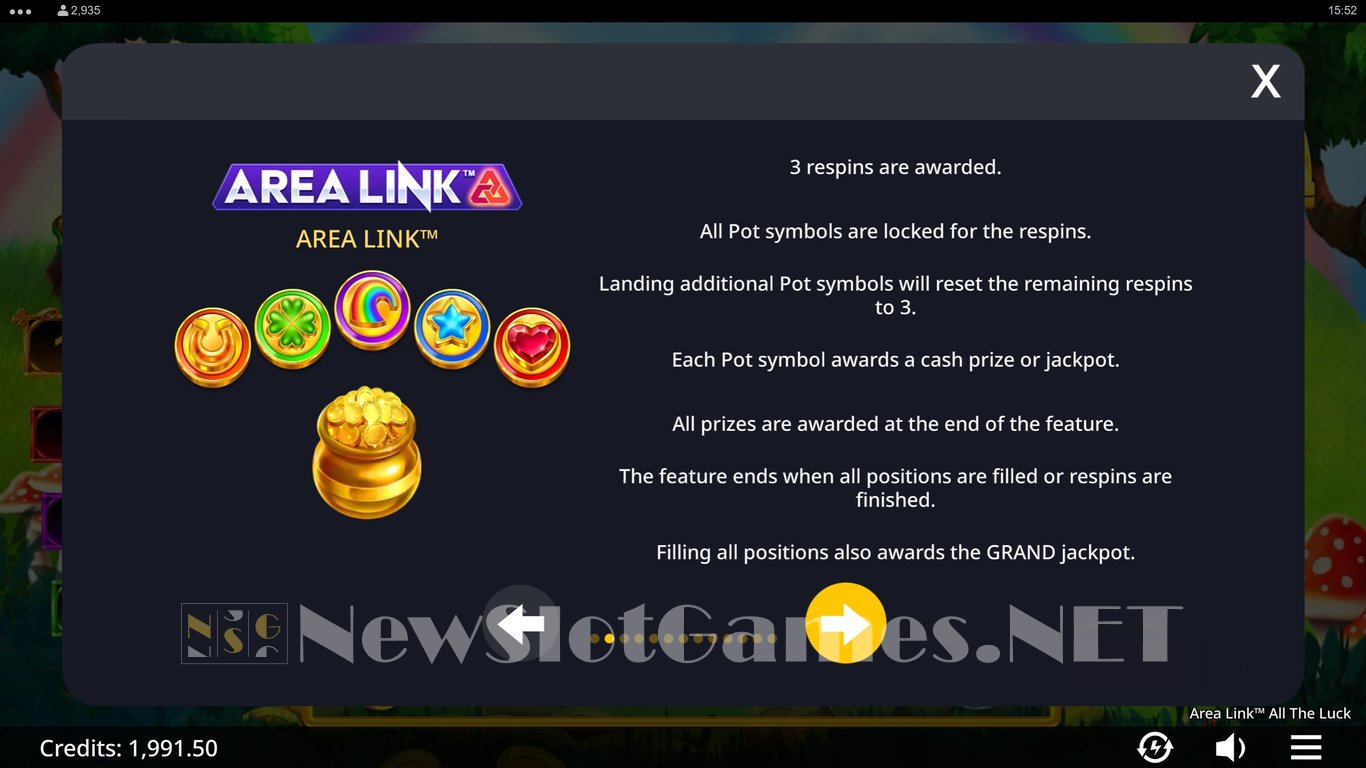 Area Link All the Luck Slot Slot Image in Demo - pic. 6