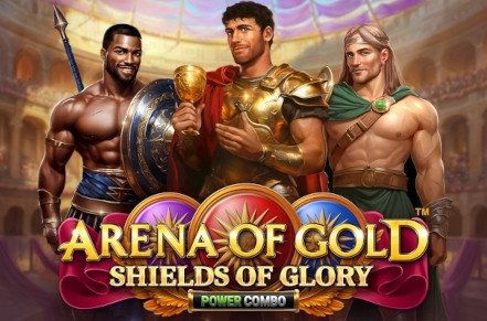 Arena of Gold Shields of Glory Slot Logo