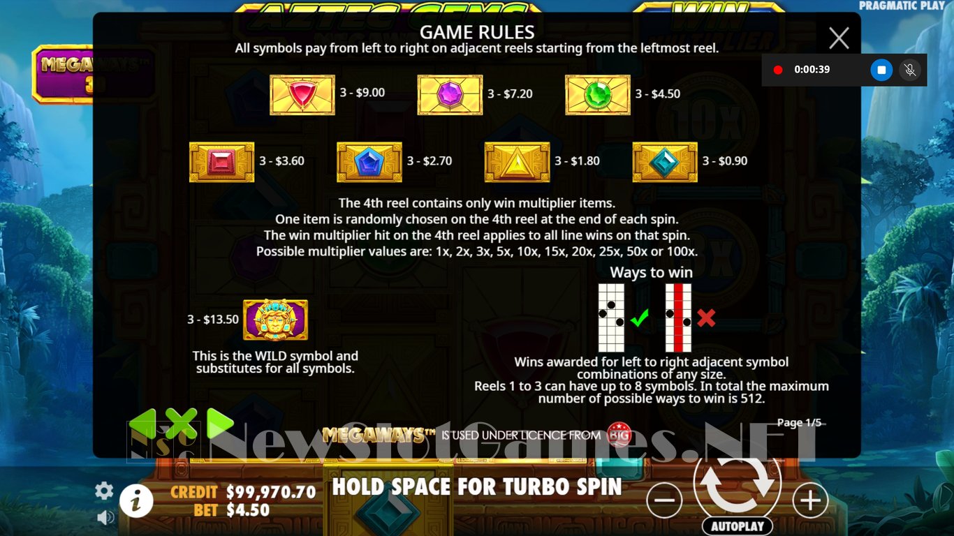 Aztec Gems Megaways Slot Slot Image in Demo - pic. 8