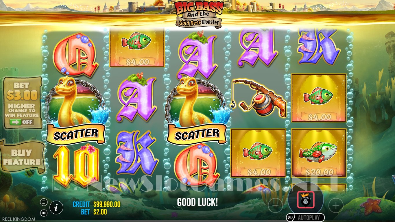 Big Bass and the Gold Ness Monster Slot Demo Image