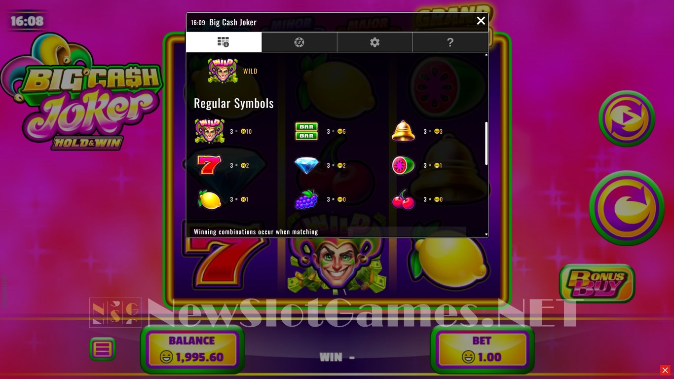 Big Cash Joker Hold & Win Slot Slot Image in Demo - pic. 6
