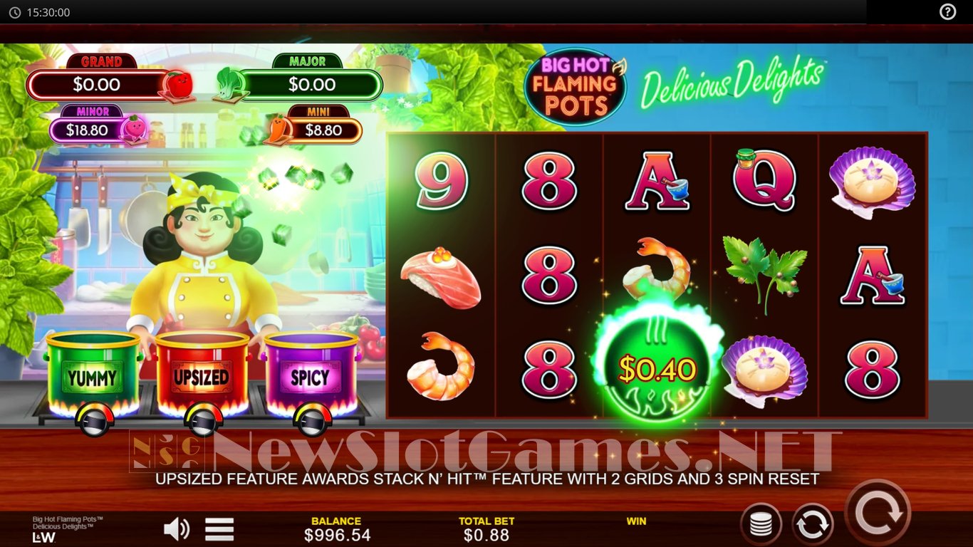Big Hot Flaming Pots Delicious Delights Slot Slot Image in Demo - pic. 2