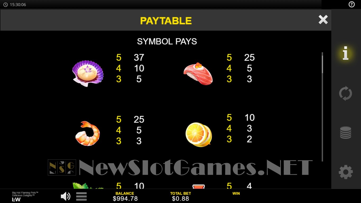 Big Hot Flaming Pots Delicious Delights Slot Slot Image in Demo - pic. 3