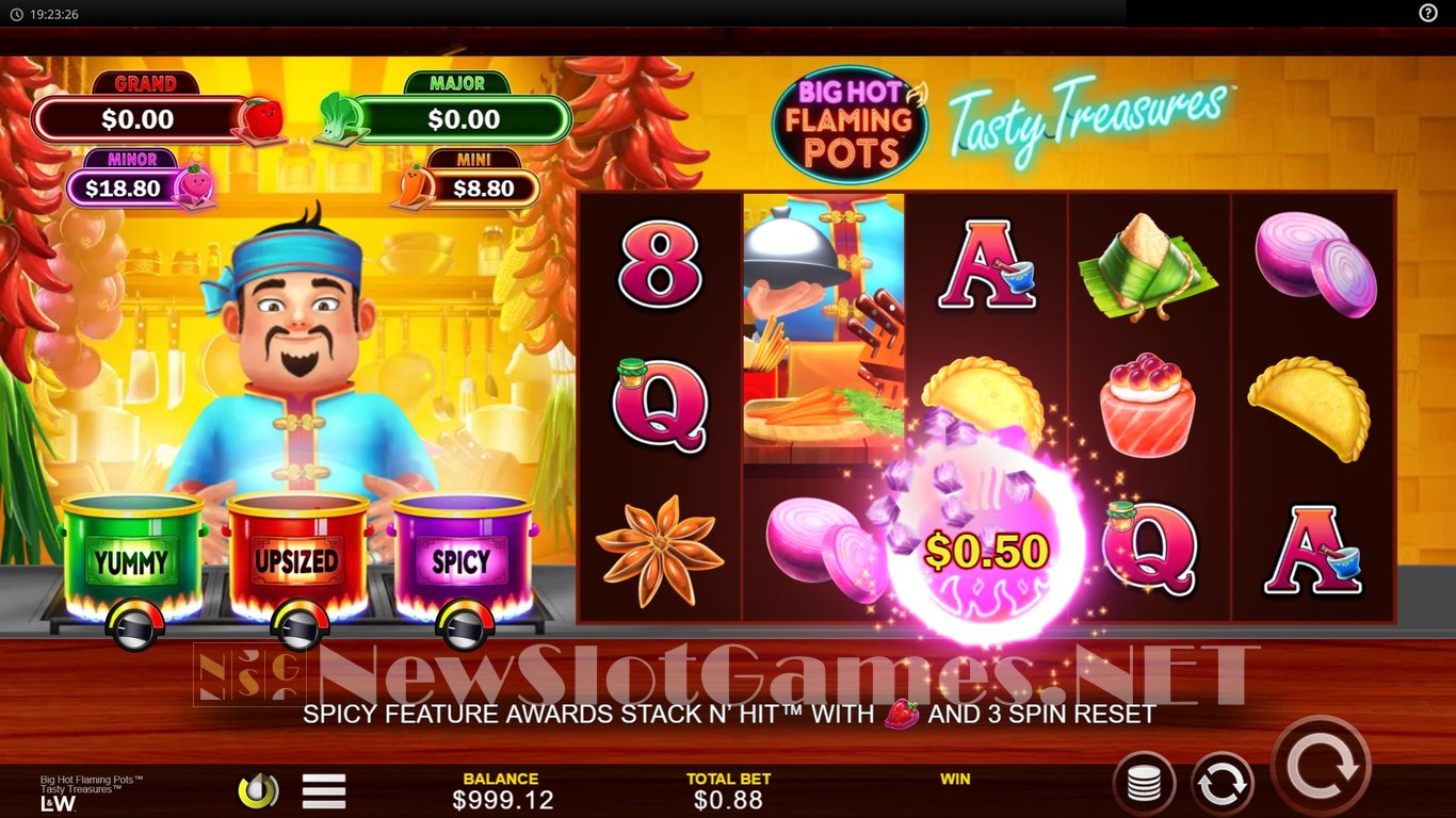 Big Hot Flaming Pots Tasty Treasures Slot Demo Image