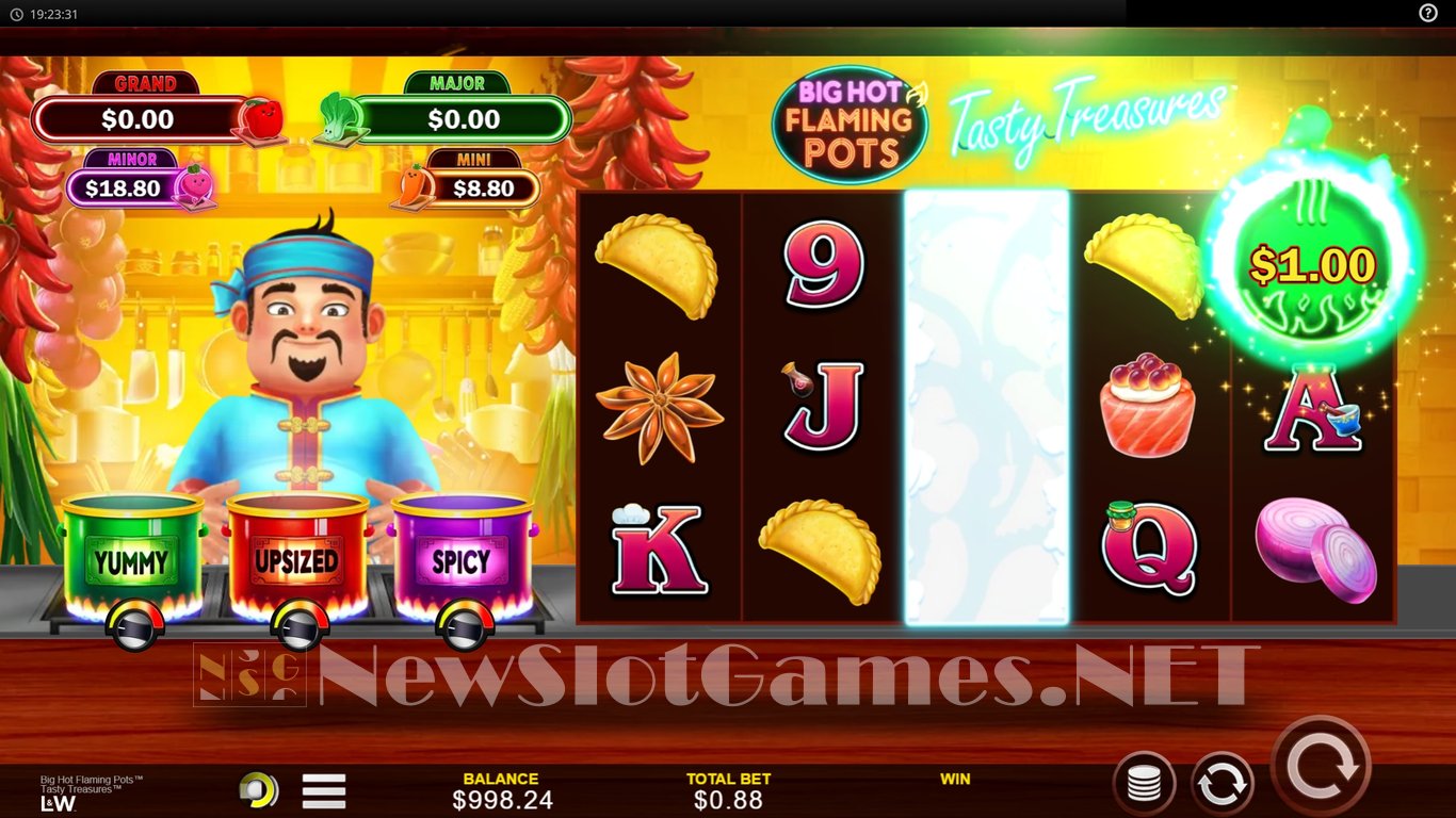 Big Hot Flaming Pots Tasty Treasures Slot Slot Image in Demo - pic. 2
