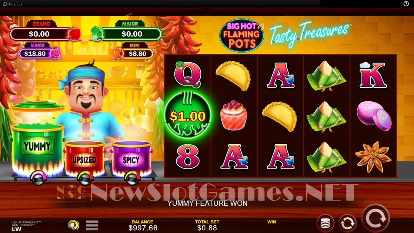 Big Hot Flaming Pots Tasty Treasures Slot Slot Image in Demo - pic. 3