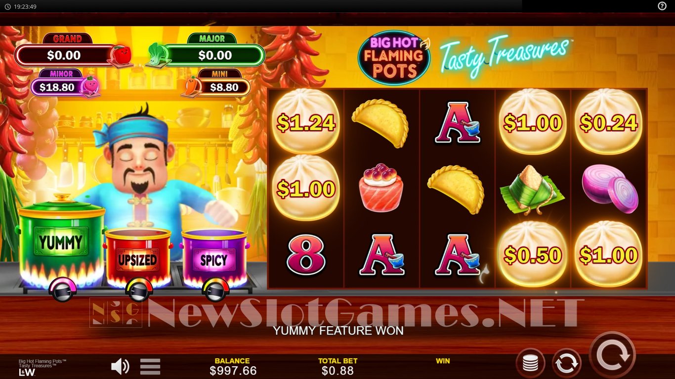 Big Hot Flaming Pots Tasty Treasures Slot Slot Image in Demo - pic. 4