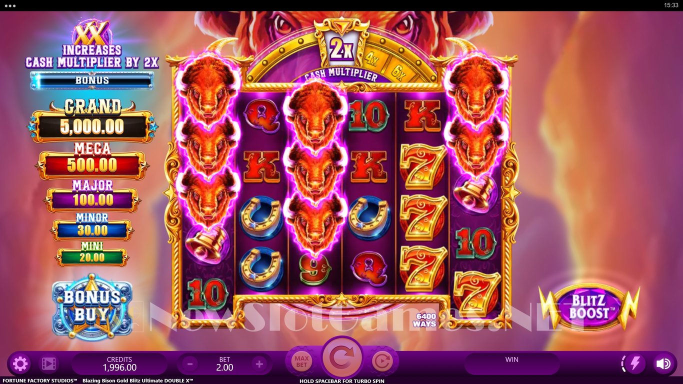 Blazing Bison Gold Blitz Ultimate Double X Slot Demo Image