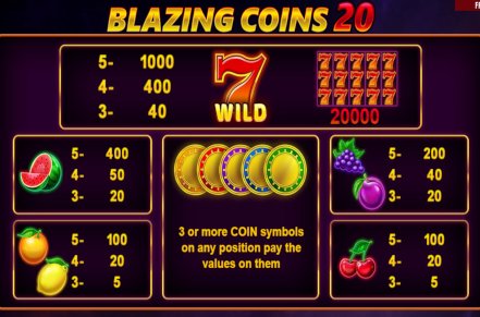 Blazing Coins 20 Hold & Win Slot Logo