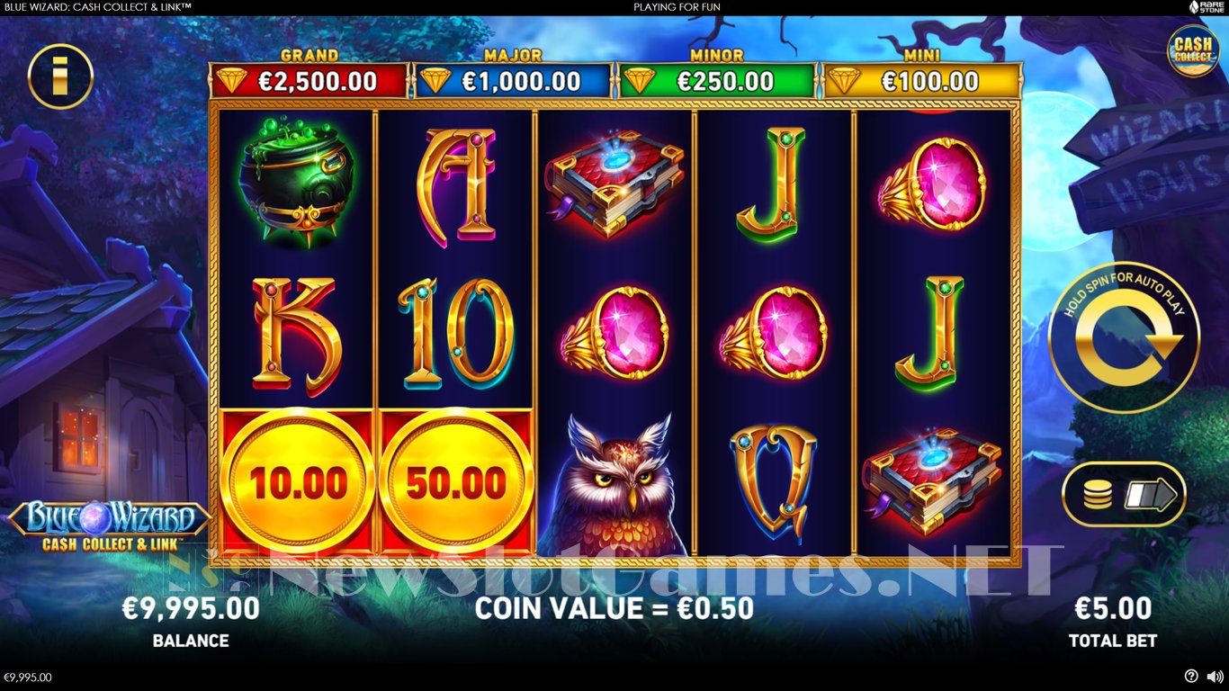 Blue Wizard Cash Collect & Link Slot Demo Image