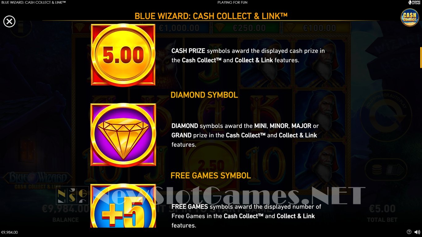 Blue Wizard Cash Collect & Link Slot Slot Image in Demo - pic. 6