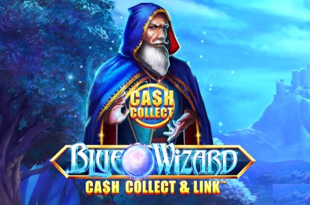 Blue Wizard Cash Collect & Link Slot Logo