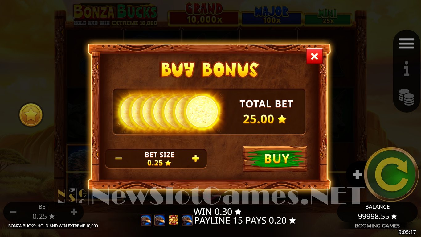 Bonza Bucks Hold and Win Extreme 10,000 Slot Slot Image in Demo - pic. 6