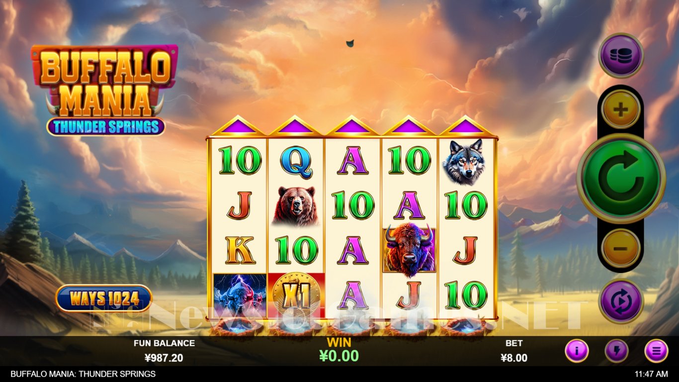Buffalo Mania Thunder Springs Slot Demo Image