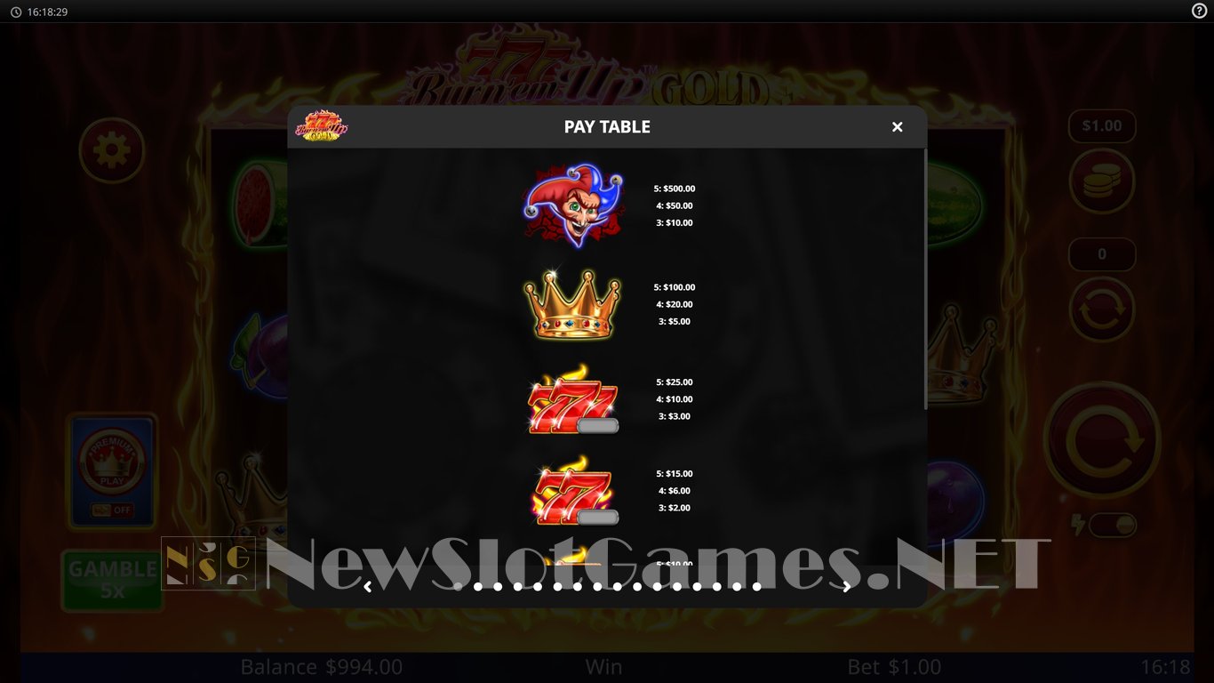 Burn Em Up Gold Slot Slot Image in Demo - pic. 5