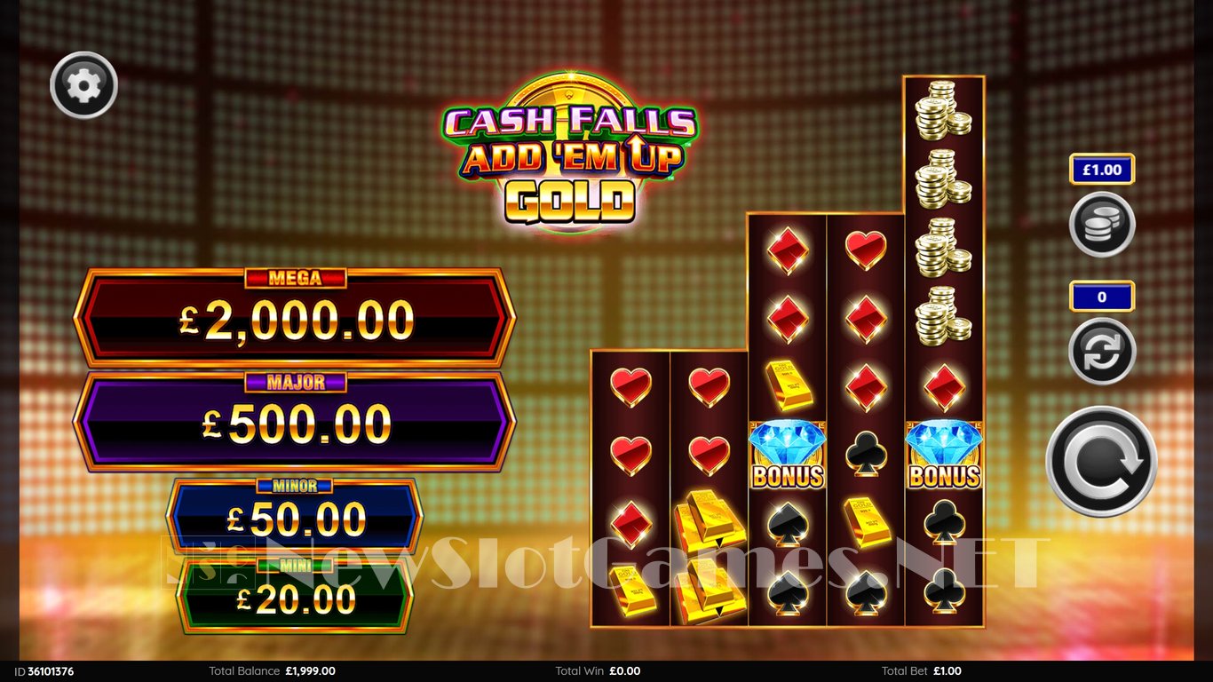 Cash Falls Add Em Up Gold Slot Demo Image
