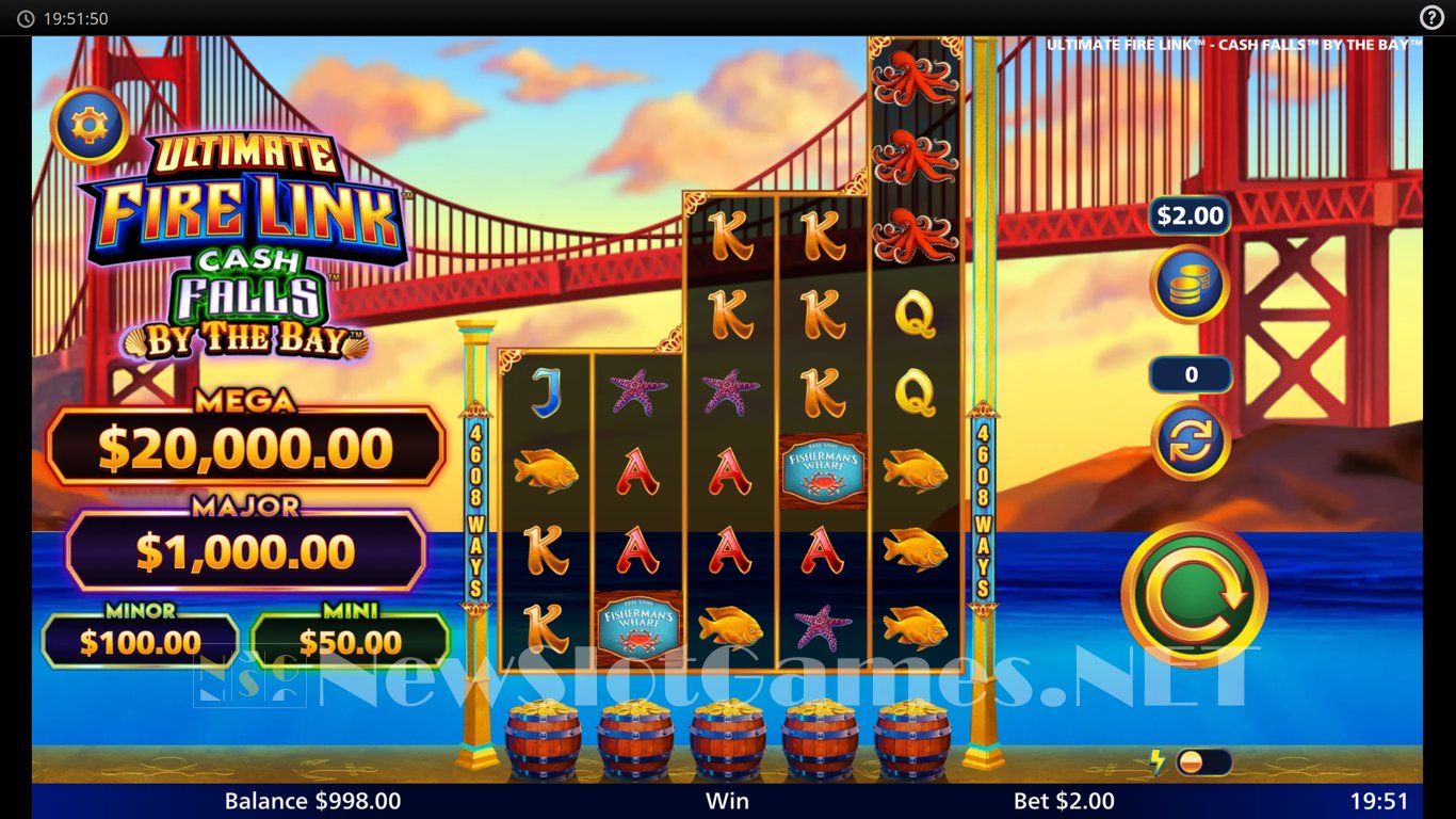 Ultimate Fire Link Cash Falls By the Bay Slot Demo Image