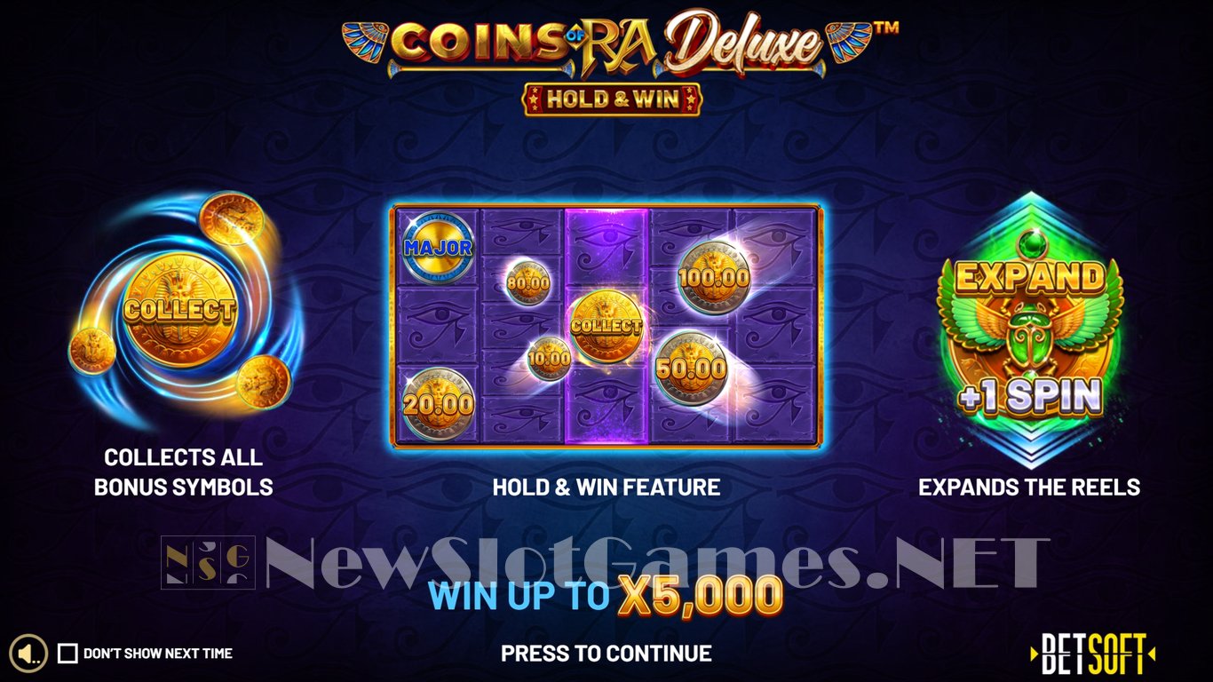 Coins of Ra Deluxe Hold & Win Slot Demo Image